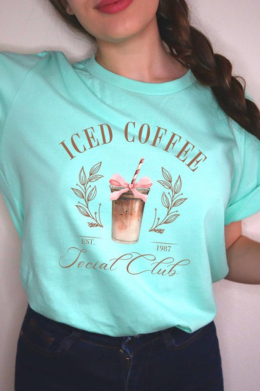 "Iced Coffee Social Club" Graphic T Shirts