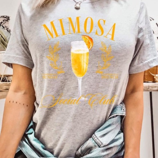 "Mimosa Sunday Brunch Social Club" Graphic T Shirts