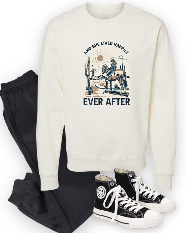 "And She Lived Happily Ever After" Graphic Crewneck