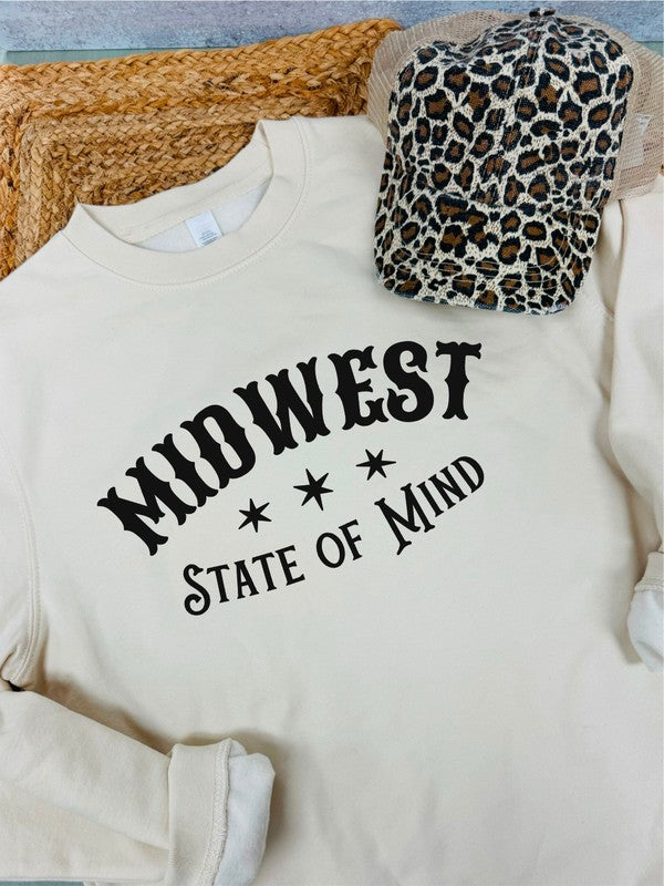 "Midwest State of Mind" Graphic Crew Sweatshirt