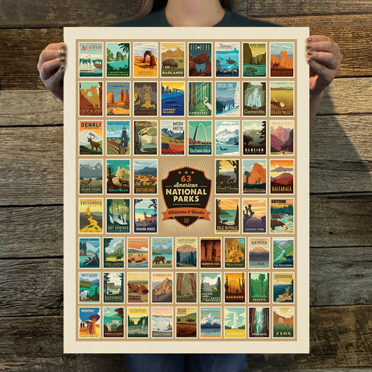 63 National Parks Multi - Image Print Art Print - Wander Together Outfitters