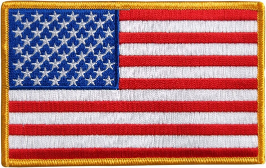 Extra Large American Flag Iron On or SewOn Rayon Patch 6" x 4"
