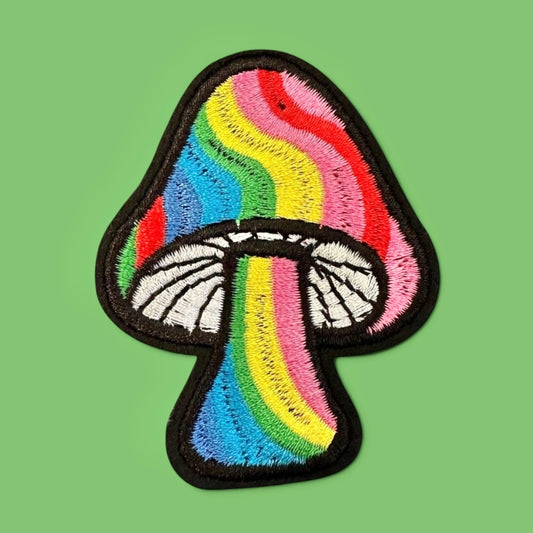 Rainbow Mushroom Iron On Patch