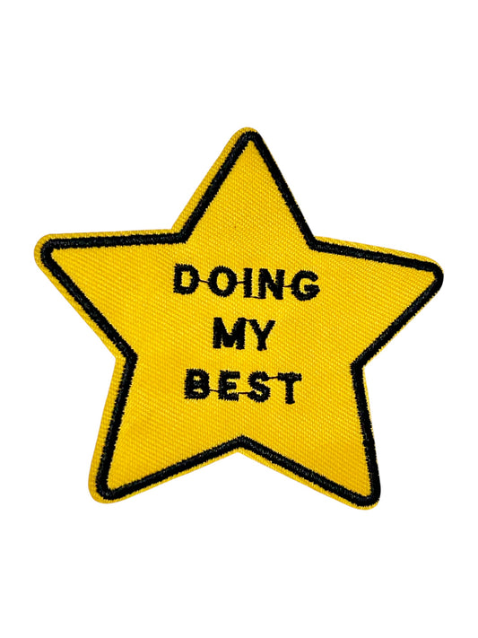 Gold Star "Doing My Best" Iron On Patch