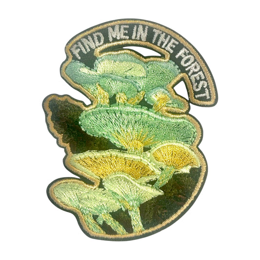 Find Me In The Forest Mushroom Iron On Patch