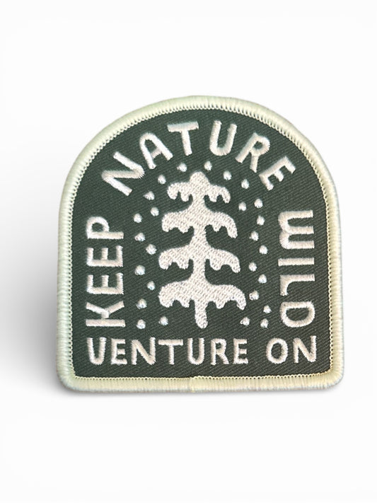 “Keep Nature Wild” Venture On Tree Iron On Patch
