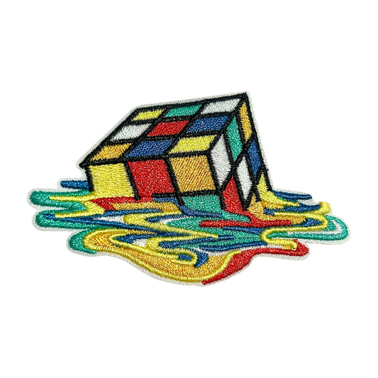 Melting Rubik's Cube Embroidered Iron On Patch