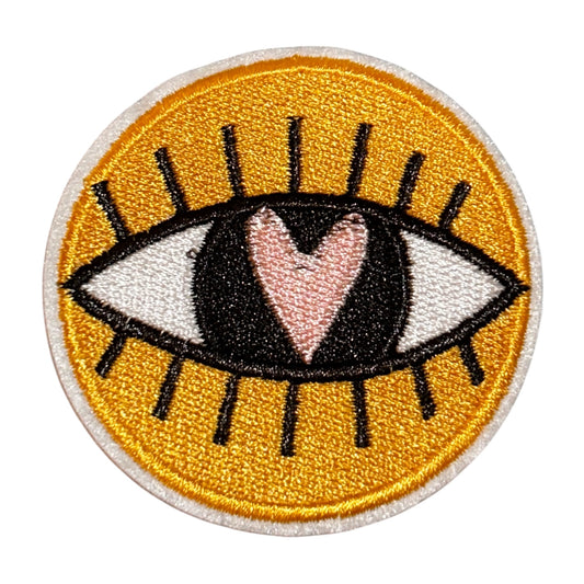 Eye Heart Retro Iron On Patch