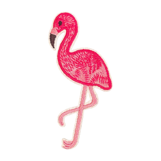 Tall Flamingo Iron On Patch
