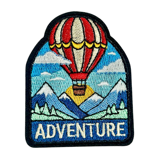 "Adventure" Colorful Hot Air Balloon Iron On Patch