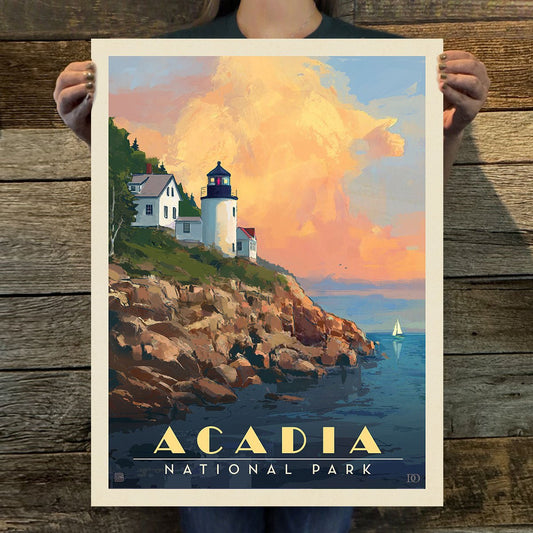 Acadia National Park: Lighthouse Art Print - Wander Together Outfitters