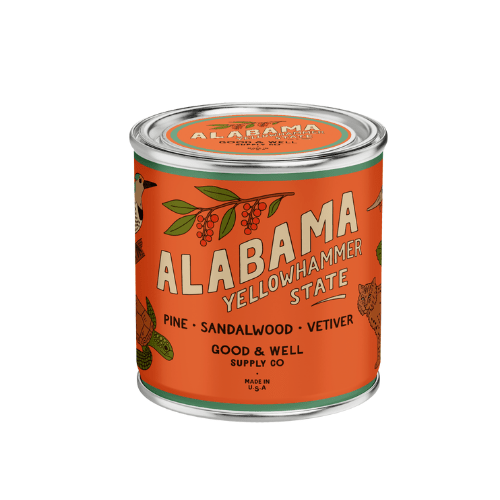 Alabama State Candle (Vetiver, Pine, Sandalwood) - Wander Together Outfitters