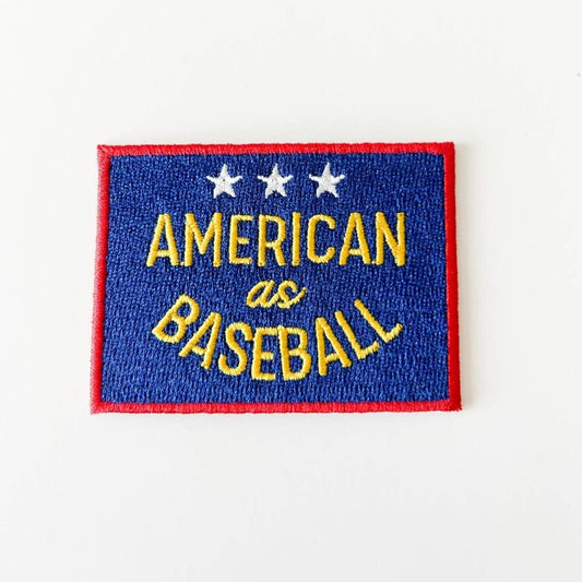 "American as Baseball" Iron - On Patch Embroidered Patch Trucker - Wander Together Outfitters