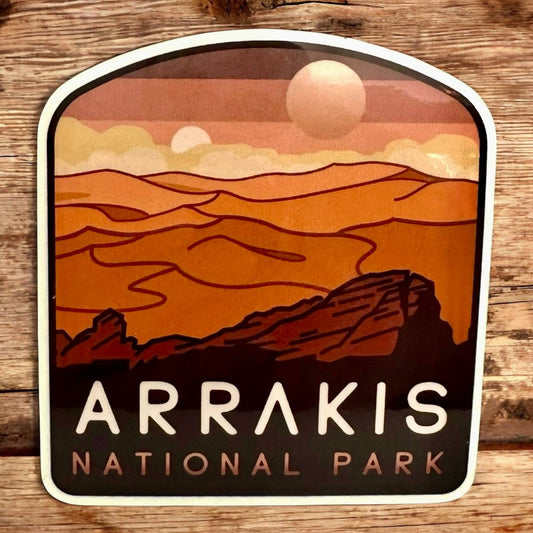 Arrakis National Park Sticker Dune Dishwasher Safe Vinyl Decal - Wander Together Outfitters