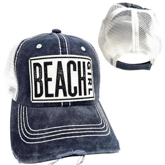 "Beach Girl" Distressed Cap - Wander Together Outfitters