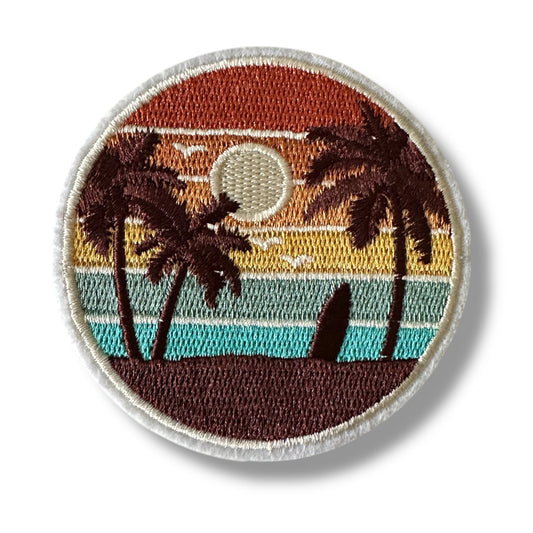 Beach Sunset Surfboard Iron On Patch - Wander Together Outfitters
