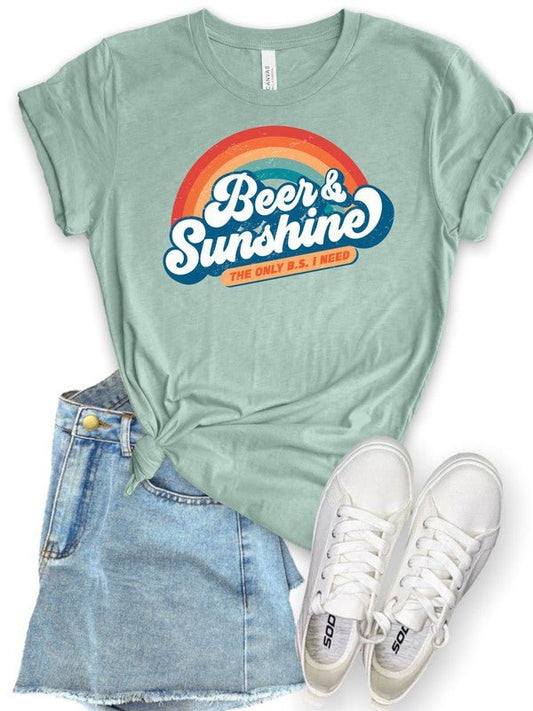 "Beer and Sunshine Only BS I Need" Softstyle Tee - Wander Together Outfitters