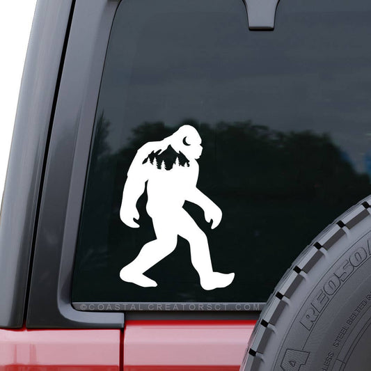 Bigfoot Sasquatch White Vinyl Decal - Wander Together Outfitters