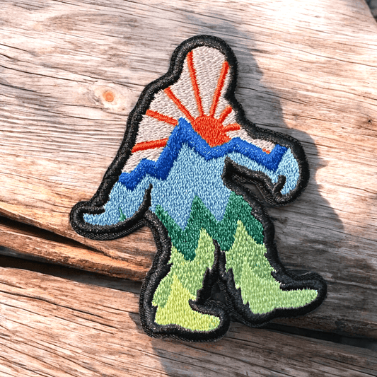 Bigfoot Sunshine Mountain Iron On Patch - Wander Together Outfitters