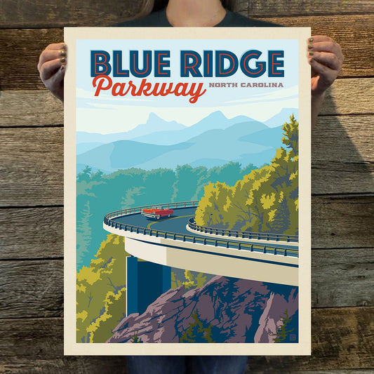 Blue Ridge Parkway: Linn Cove Viaduct (American Travel) Art Print - Wander Together Outfitters