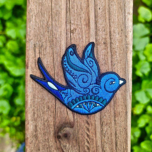 Bluebird Embroidered Iron On Patch - Wander Together Outfitters