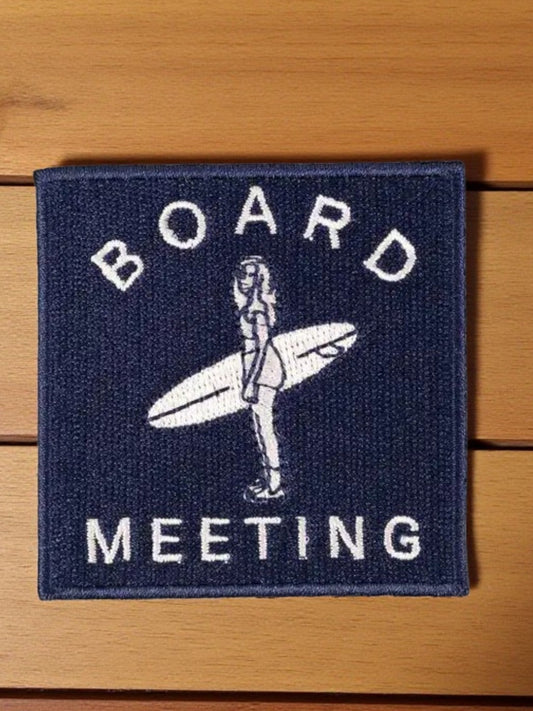 "Board Meeting" Surf Embroidered Iron - On Patch Coastal Surfer - Wander Together Outfitters