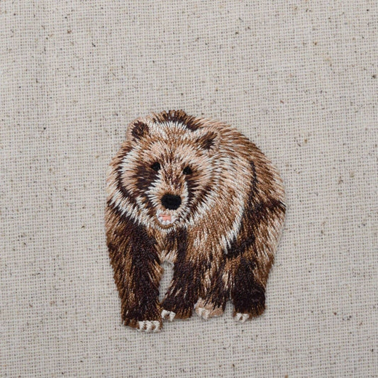 Brown Grizzly Bear Iron On Patch - Wander Together Outfitters