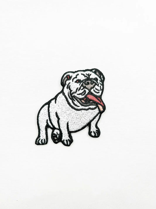 Bulldog Embroidered Iron On Dog Patch - Wander Together Outfitters