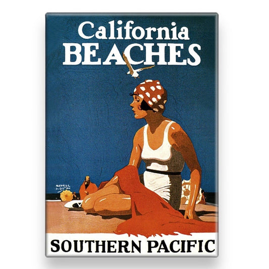 “California Beaches - Southern Pacific" Magnet Vintage Ad - Wander Together Outfitters