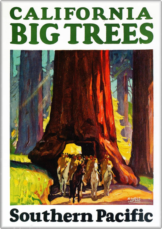 "California Big Trees - Magnet Southern Pacific" Vintage Ad Reproduction - Wander Together Outfitters