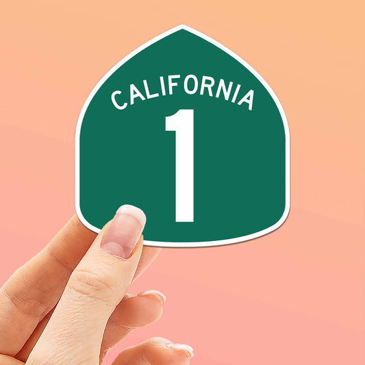 California Highway 1 Road Sign Sticker - Wander Together Outfitters