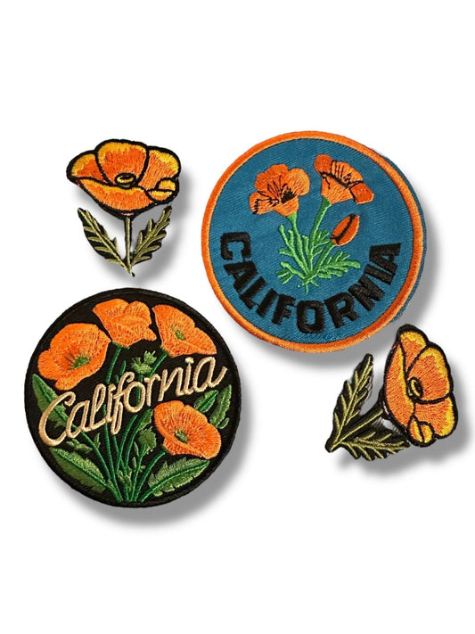 California Poppy Themed Patches - Wander Together Outfitters