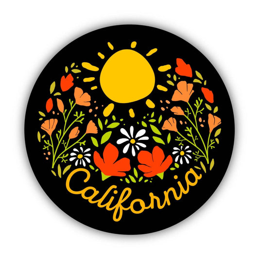 California Sticker Sunshine & Flowers - Wander Together Outfitters