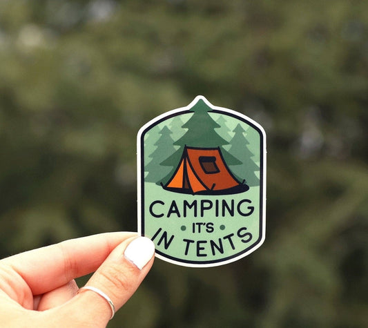 "Camping in Tents" Waterproof UV Resistant Vinyl Sticker - Wander Together Outfitters