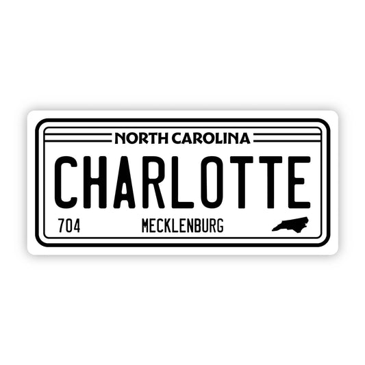 "Charlotte North Carolina 704" License Plate Sticker - Wander Together Outfitters