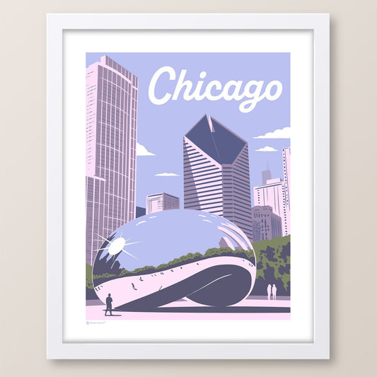 Chicago Cloud Gate Skyline Print - Wander Together Outfitters