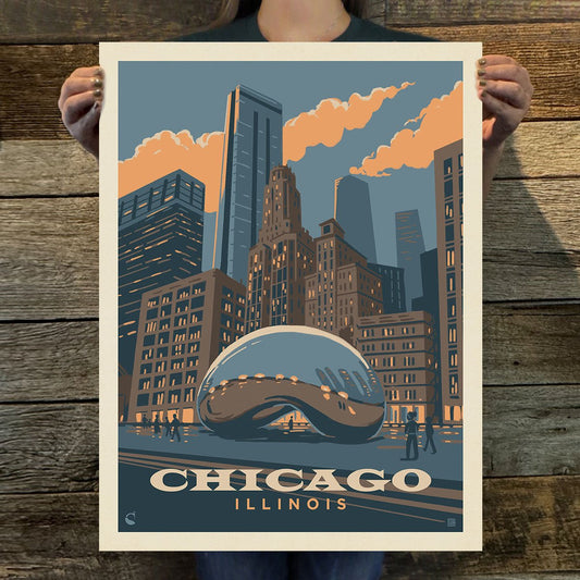 Chicago: Magic Bean (American Travel) Art Print - Wander Together Outfitters