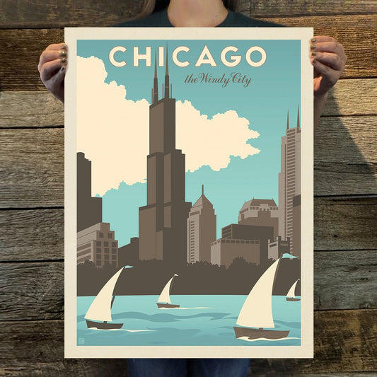 Chicago: Windy City (American Travel) Art Print - Wander Together Outfitters