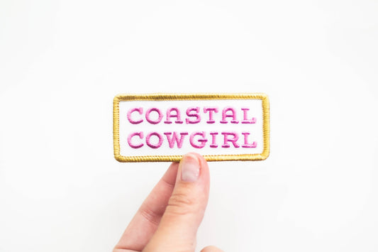 “Coastal Cowgirl”Embroidered Iron on Patch (Purple+Green) - Wander Together Outfitters