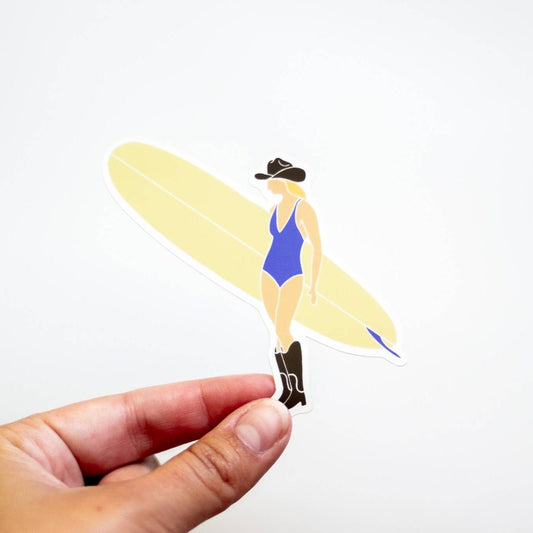 Coastal Surf Cowgirl vinyl sticker - Wander Together Outfitters