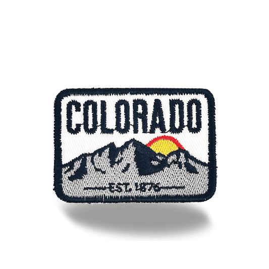 Colorado Mountain Sunrise Iron On Embroidery Patch - Wander Together Outfitters