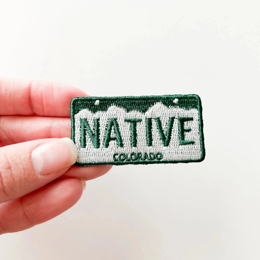 Colorado Native License Plate Iron - On Patch - Wander Together Outfitters