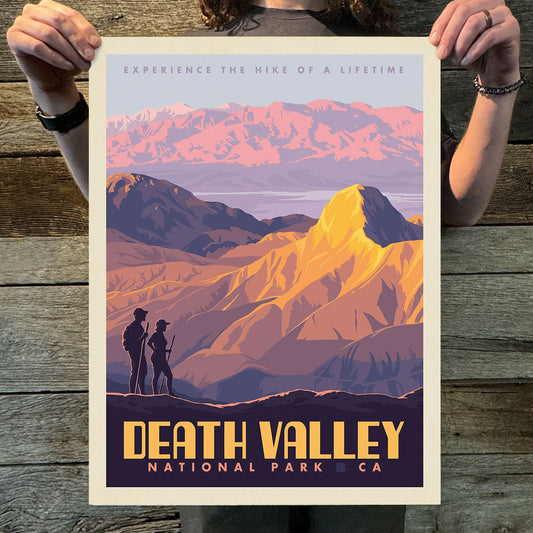 Death Valley National Park: Hikers (63 National Parks) Art Print - Wander Together Outfitters