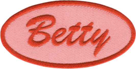 Diner Name Tag "Betty" Pink Retro Style Iron On Patch - Wander Together Outfitters