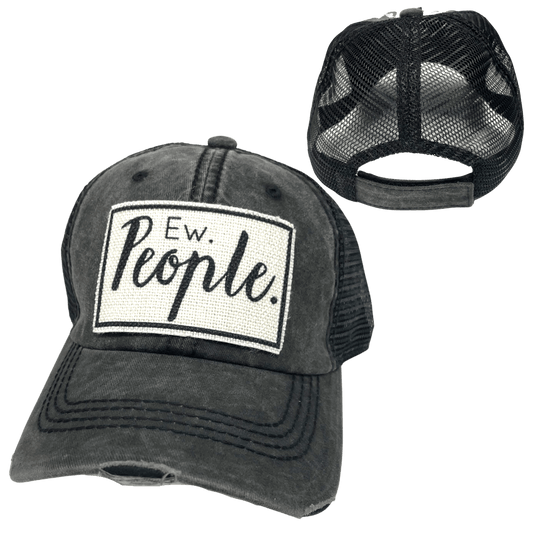 “Ew, People” Distressed Unisex Cap - Wander Together Outfitters