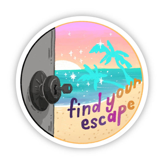 "Find Your Escape" Circle Adventure Travel Sticker - Wander Together Outfitters