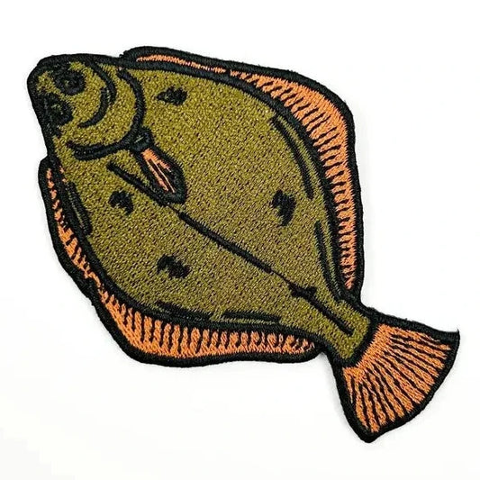 Flounder Embroidered Iron - On Patch Fishing, Coastal, Angler - Wander Together Outfitters