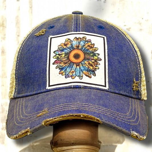 Flower Vintage Distressed Soft Cap - Wander Together Outfitters