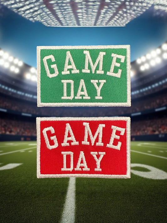 "Game Day" Embroidered Iron - On Patch Football Tailgate (Various Colors) - Wander Together Outfitters