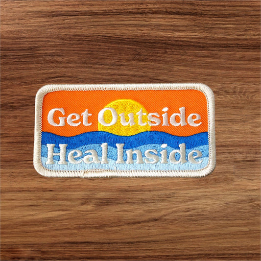 “Get Outside. Heal Inside” Embroidered Iron On Patch - Wander Together Outfitters